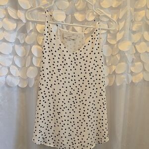 LOFT Black and White Relaxed Sleeveless Tank Top
